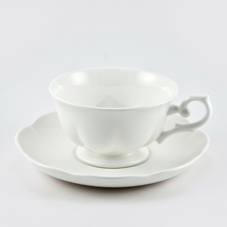 Набор чайных пар Royal Bonе China Белый виндзор на 6 персон (12 предметов)