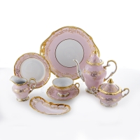 Чайный сервиз Weimar Porzellan Ювел розовый на 6 персон (23 предмета)