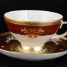 Набор чайных пар Falkenporzellan Alena 3D Bordeaux Gold Constanza на 6 персон (12 предметов)