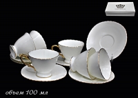 Набор белых кофейных пар Lenardi на 6 персон (12 предметов) 555-047