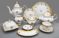 Сервиз чайный Weimar Porzellan Роза золотая на 12 персон (55 предметов)