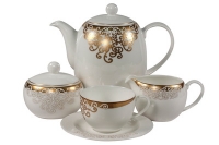 Набор чайных пар Royal Bonе China Золото Востока Касбах на 6 персон (12 предметов)