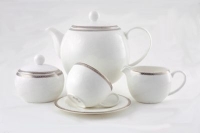 Чайный сервиз Royal Bonе China Серебрянная вышивка на 6 персон (17 предметов)