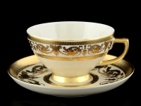 Набор для чая (Золотая Лента) Falkenporzellan Constanza Crem Imperial Gold на 6 персон (12 предметов)