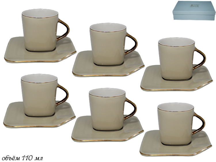 Набор кофейных пар Lenardi на 6 персон (12 предметов) 181-065