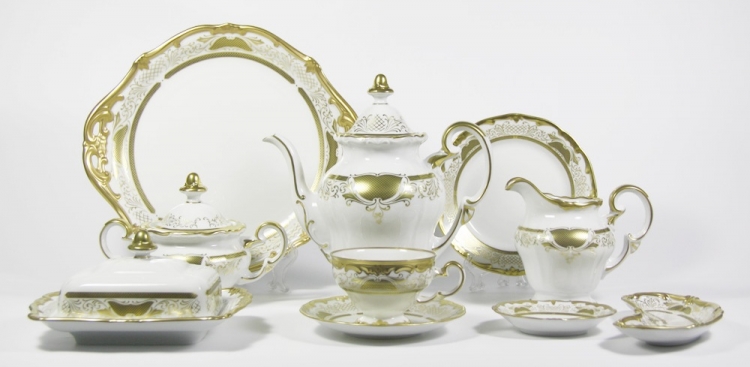 Сервиз чайный Weimar Porzellan Симфония Золотая на 12 персон (54 предмета)