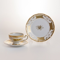 Чайный сервиз Weimar Porzellan Кленовый лист белый на 6 персон (18 предметов)