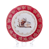 Набор тарелок (красный) Bavarian Porcelain Охота красная 19см 6шт
