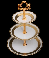 Горка Bavarian Porcelain Лента золотая матовая 2 трехъярусная