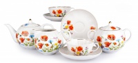 Чайный сервиз Дулево Тюльпан Цветущий луг на 6 персон (15 предметов)