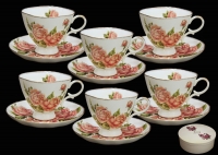 Набор чайных пар Lenardi Три Розы на 6 персон (12 предметов)