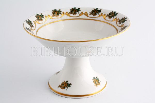 Салатник Bavarian Porcelain Венеция Роза зеленая 16см на ножке 53013