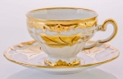 Набор чайных пар Weimar Porzellan Кленовый лист белый на 6 персон (12 предметов)