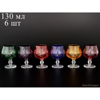 Набор бокалов для бренди Bohemia Цветной хрусталь 130мл 6шт