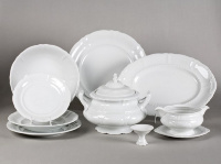 Белый столовый сервиз Leander - Соната, декор 0000 (Белый) на 6 персон (25 предметов) 30415