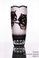Ваза для цветов Arnstadt Kristall Аладин волк черный 32см