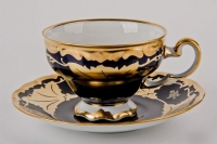 Набор для чая Weimar Porzellan подарочный Кленовый лист синий 819 чашка 210мл+блюдце на 6 персон 12 предметов 53716