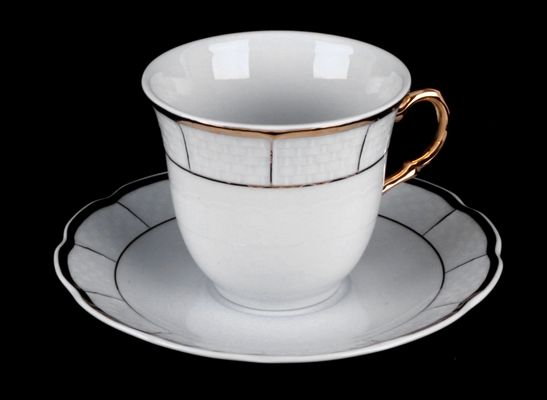 Набор для чая Thun Натали 600 чашка 155мл+блюдце на 6 персон 12 предметов высокие 53717