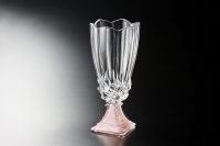 Ваза для цветов Soga Glass Даймонд 36см на розовой ножке