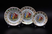 Набор тарелок для сервировки стола Bavarian Porcelain Мадонна зеленая на 6 персон (18 предметов)