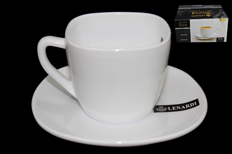 СКИДКА! Чашка с блюдцем Lenardi серия White 62519