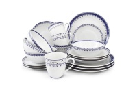 Чайно-столовый сервиз Leander - HYGGELINE, декор 327E Синие узоры на 4 персон (20 предметов)