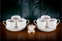 Набор чайных пар с квадратными тарелками АККУ Сальветто на 6 персон (12 предметов)