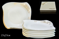 Набор квадратных тарелок Lenardi серия Givenchi Gold 6шт 23х23см 108-005