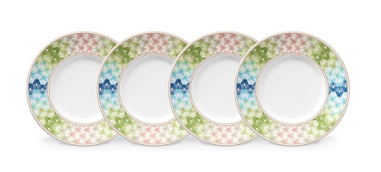 Набор тарелок десертных Lenox Праздник 365 4шт 20см (зеленый,синий)