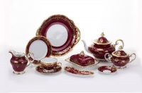 Чайный сервиз Weimar Porzellan Ювел красный на 6 персон (30 предметов)