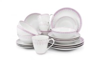 Чайно-столовый сервиз Leander - HYGGELINE, декор 327A Розовые узоры на 4 персон (20 предметов)