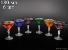 Набор бокалов для мартини Bohemia Цветной хрусталь 6шт 180мл 