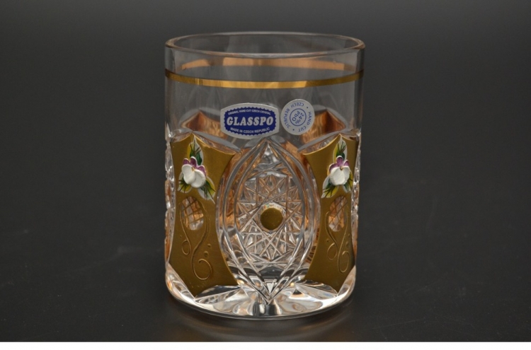 Набор стаканов для воды Bohemia Glasspo золото 300мл 6шт