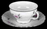 Набор для чая Bernadotte - Роза серая платина 5396021 чашка 155мл+блюдце на 6 персон 12 предметов низкие 53924
