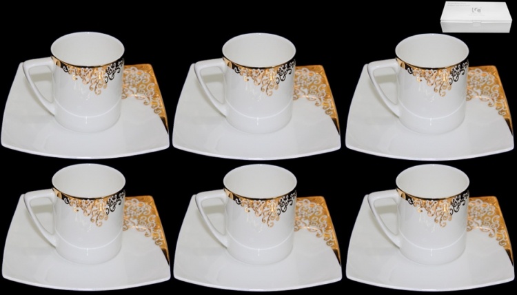 Сервиз чайный Lenardi серия Золотой орнамент 12 предметов 6 персон 62226