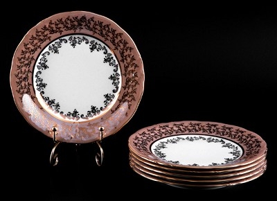 Набор тарелок Bavarian Porcelain Лист бежевый 19см 6шт 53526