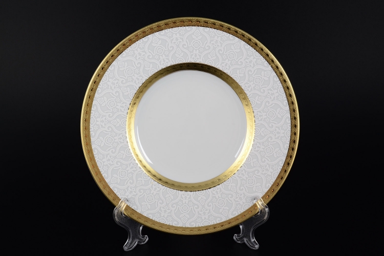 Набор тарелок Falkenporzellan Constanza Diamond White Gold 21см 6шт