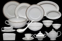Чайно-столовый сервиз Lenardi Серый шелк на 12 персон (100 предметов)