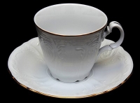 Набор для чая Бернадот белый 311011 чашка 240мл+блюдце на 6 персон 12 предметов высокие 53428