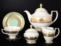 Чайный сервиз Falkenporzellan Agadir Seladon Gold на 6 персон (9 предметов)