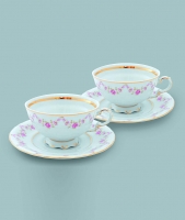 Набор для чая с розовыми цветами Leander Сабина 0711 на 4 персоны (8 предметов)