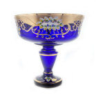Ваза для фруктов Union Glass Лепка синяя 6444 30см