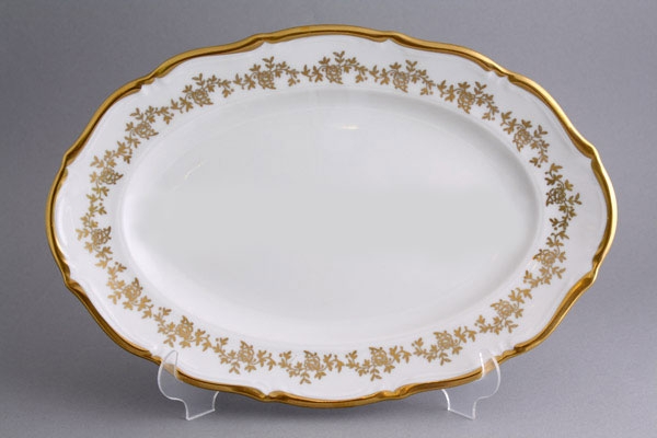 Блюдо Bavarian Porcelain Барокко золото 202 38см овальное