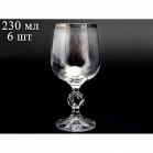 Набор бокалов для вина Crystalite Bohemia Клаудиа Платина 230мл 6шт