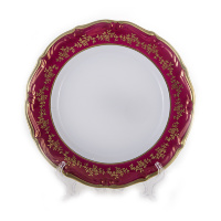 Набор тарелок Bavarian Porcelain Барокко Красный 25см 6шт