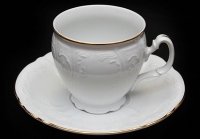 Набор для чая Бернадот белый 311011 чашка 240мл+блюдце на 6 персон 12 предметов высокие на ножке 53435