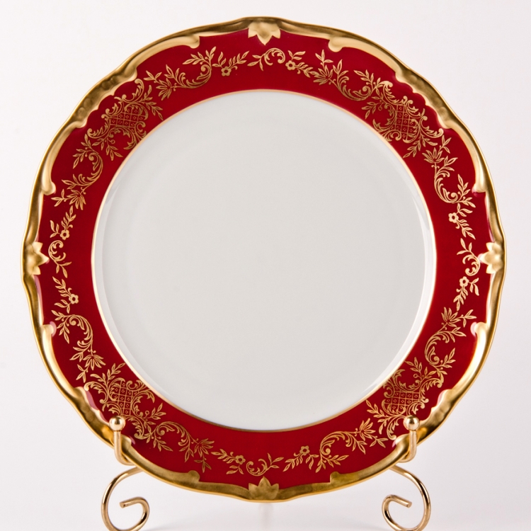 Набор тарелок Weimar Porzellan Ювел красный 24см 6шт