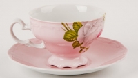 Набор для чая Weimar Porzellan Алвин розовый 6076 чашка 210мл+блюдце 2 предмета 53536