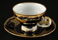 Набор для чая Weimar Porzellan Кленовый лист синий 819 чашка 210мл+блюдце на 6 персон 12 предметов 53836