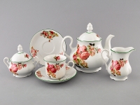 Чайный сервиз с розовыми цветами Leander Мэри-Энн 2405 на 6 персон (15 предметов)